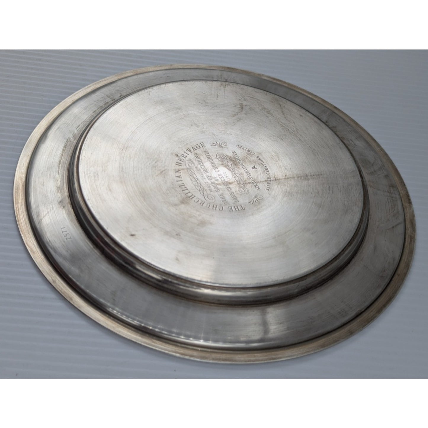 Solid Sterling Silver Winston Churchill Relief Plate The Hour of Decision 1972