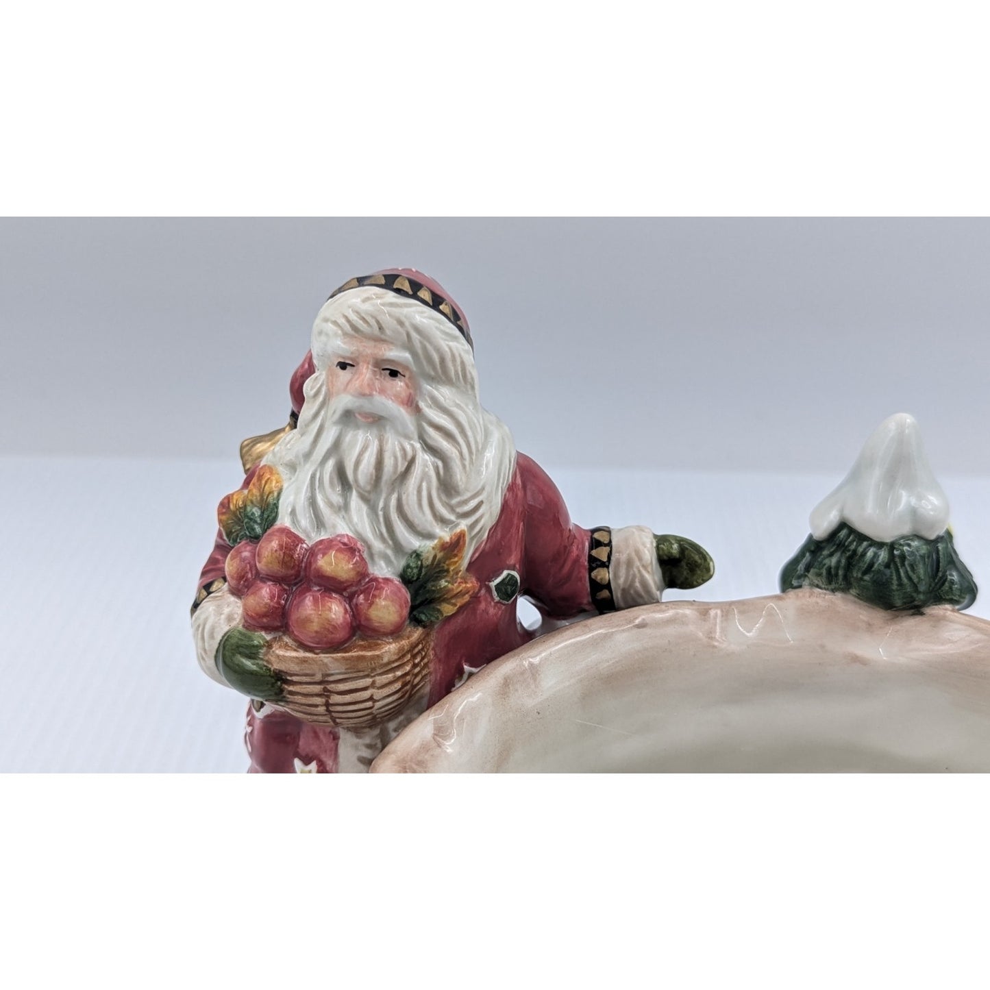 Fitz and Floyd Classics Christmas Lodge Tidbit Candy Nut Bowl Dish Santa Owl