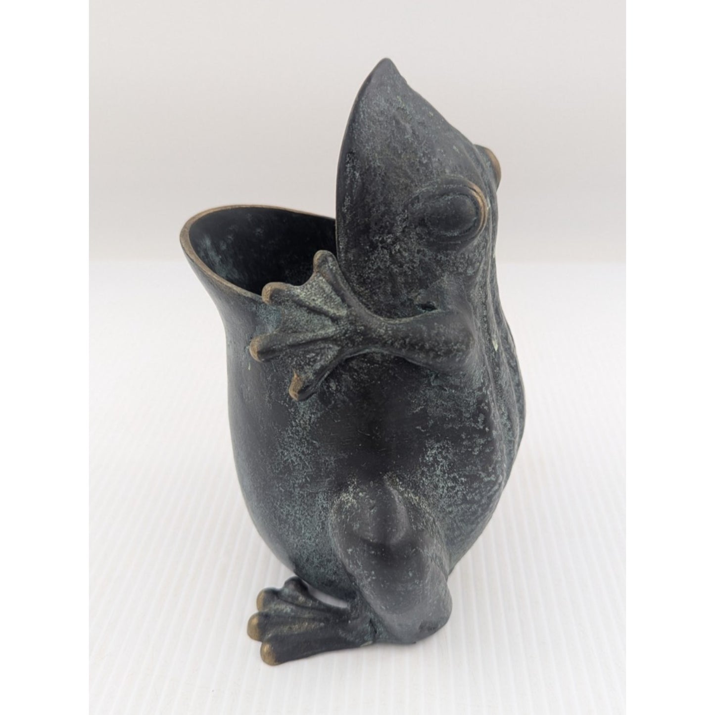 SPI Vintage Brass Frog Statue Planter Holder Vase San Pacific International