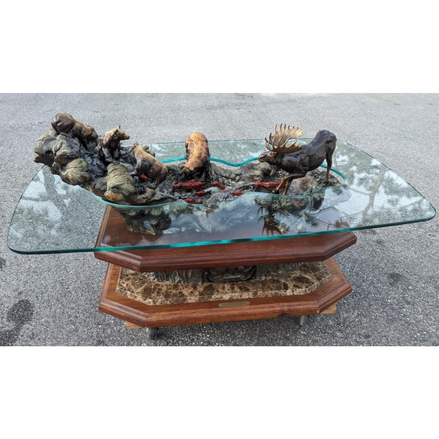 Dennis Jones Bronze Sculpture YUKON Fountain Coffee Table LE 11/30 AS IS