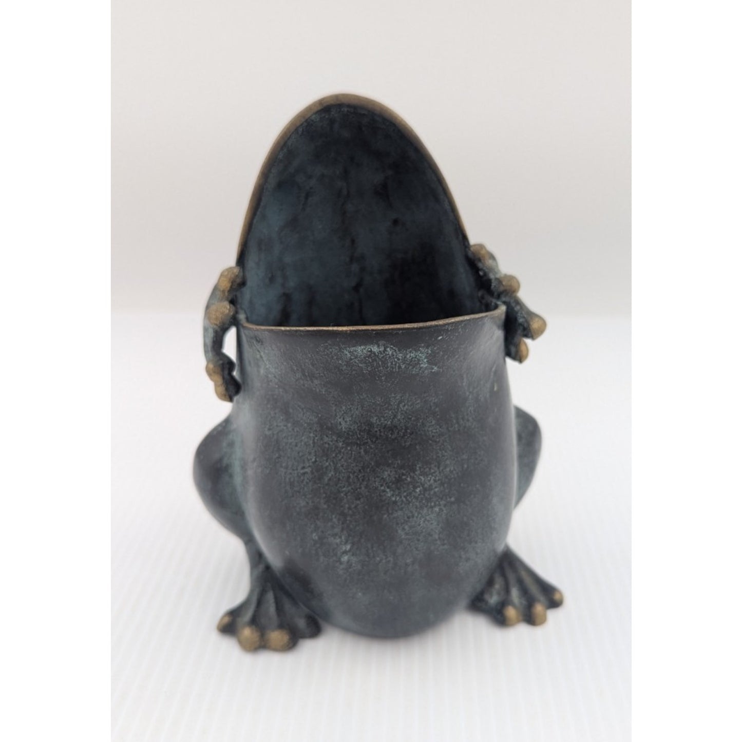 SPI Vintage Brass Frog Statue Planter Holder Vase San Pacific International
