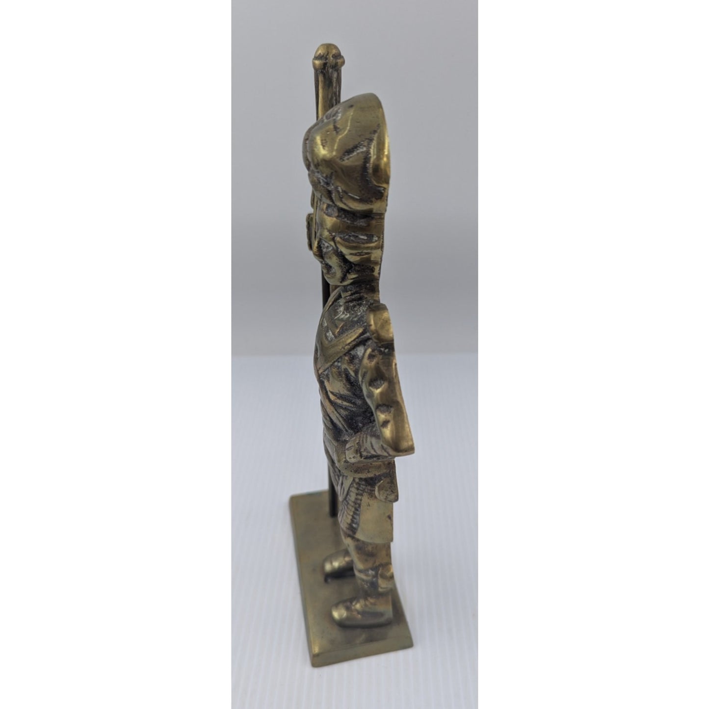 Doorstop Brass Scottish Soldier in a Kilt Holding the Flag Hand Crafted England